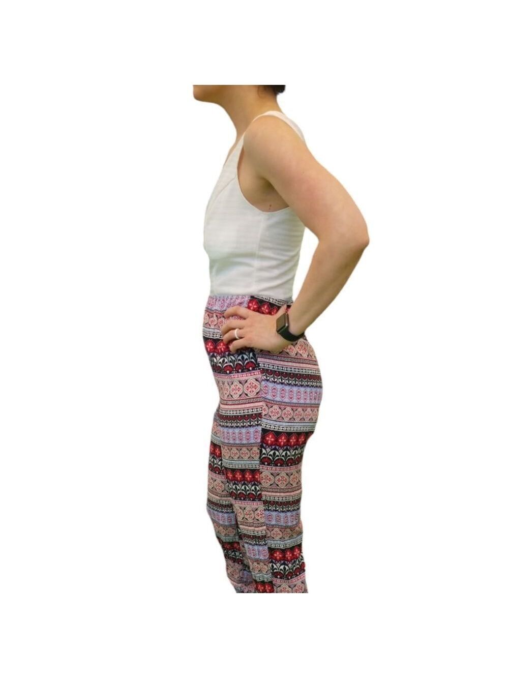 Stoosh Jumpsuit Sleeveless Solid White Top Multicolored Printed Bottom Size Lg - Picture 3 of 6